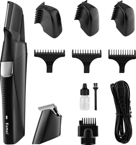 Kemei Black Beard Trimmer For Men Cordless 2 In 1 Body