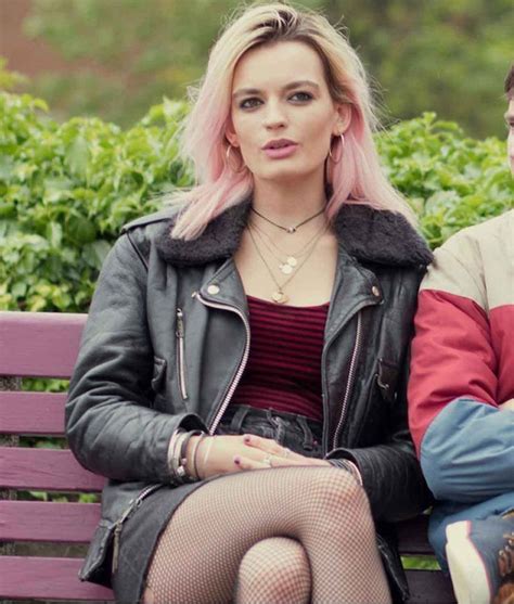 Emma Sex Education Maeve Wiley Leather Jacket With Fur Collar Jackets Expert