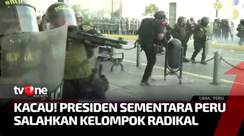 Demo Di Peru Kian Memanas Demonstran Bentrok Dengan Pasukan Kepolisian