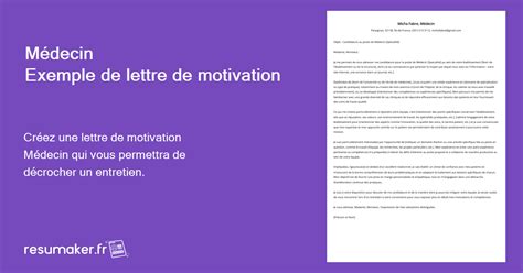 Médecin Exemple De Lettre De Motivation Pour 2024