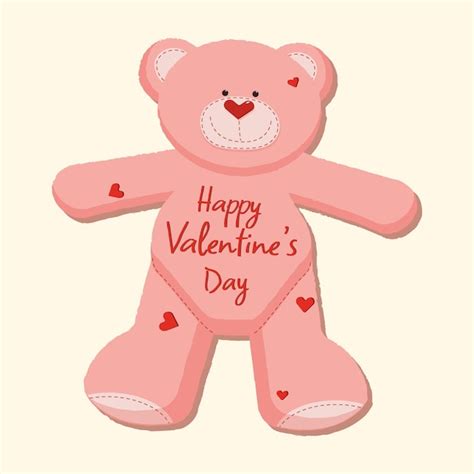 Premium Vector | Valentine's day vector illustration with teddy bear ...