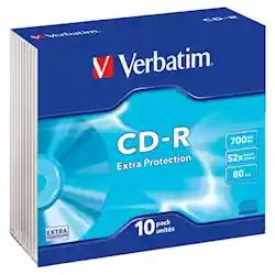 Verbatim Cd R Extra Protection Mb Cd R X Slim Box Pack