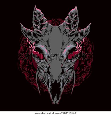 Skull Goat Devil Dark Art Illustration Stock Illustration 2201953563 ...