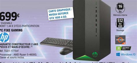 Promo Pc Fixe Gaming Hp Chez E Leclerc Icatalogue Fr