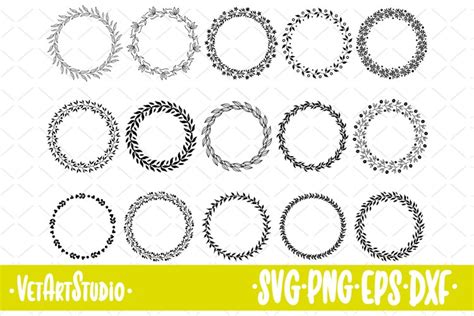 Round Frames Circle Wreaths Svg Wreath Svg