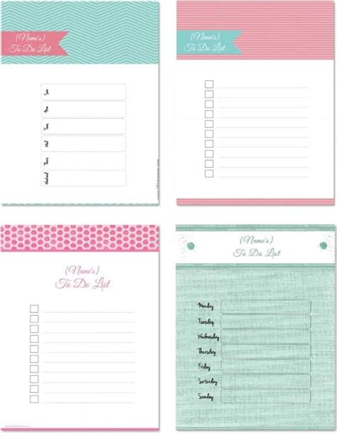 list template printables print