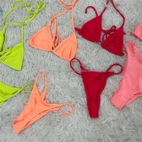 2022 Custom Bikini Latest Sexy Bikini Triangle Cup Thong Swimwear Comfortable Women Bikini