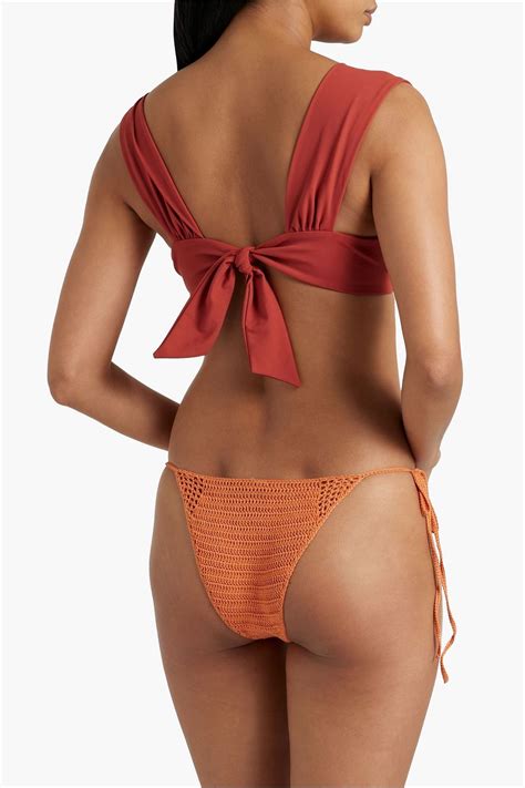 CULT GAIA Dylan Crocheted Cotton Low Rise Bikini Briefs THE OUTNET