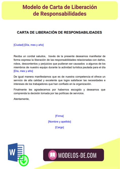 Formulario De Liberaci N De Responsabilidad Actualizado Septiembre