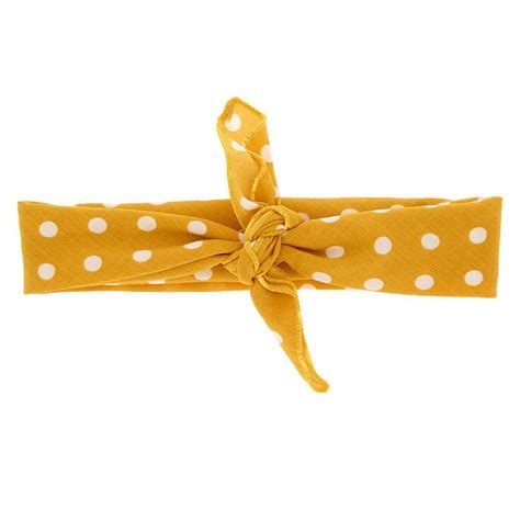 Polka Dot Bandana Headwrap Yellow Claires Us