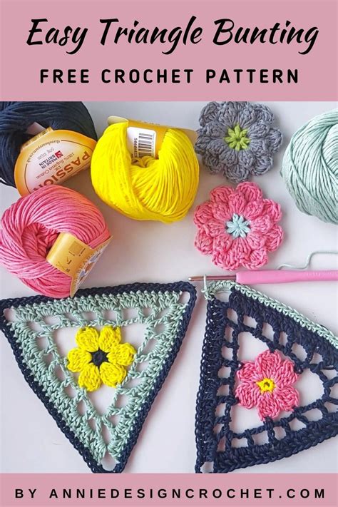 Crochet Triangle Bunting Pattern Crochet Triangle Crochet Flower