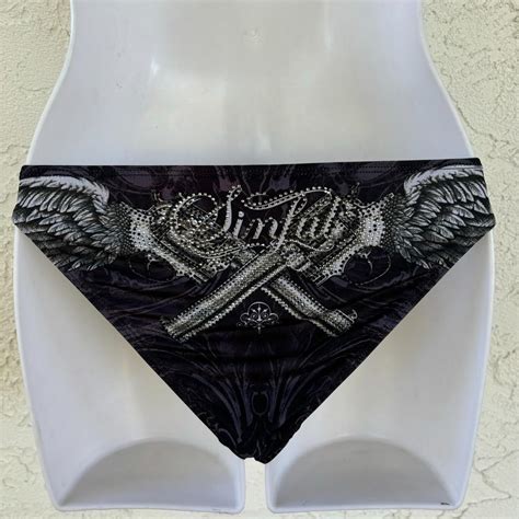 Vintage Y K Grunge Guns With Wings Sinful Bikini Depop