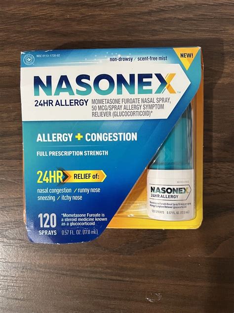 Nasonex 24hr Non Drowsy Allergy Nasal Congestion Relief 120 Spray Exp 092024 Sports365gr