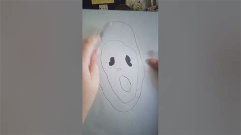 how to draw ghostface mask (easy) - YouTube