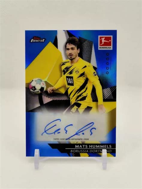 Topps Finest Bundesliga Mats Hummels Voiture R Fracteur Bleu