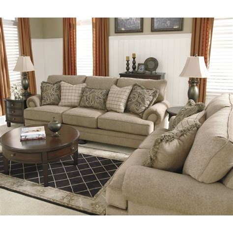 Ashley Keereel 2 Piece Fabric Sofa Set in Sand - 38200-38-35-PKG