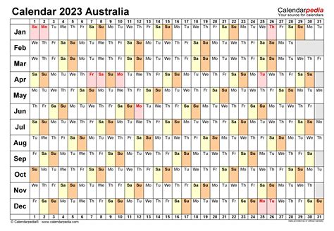 Australia Calendar Free Printable Pdf Templates Calendar Uk