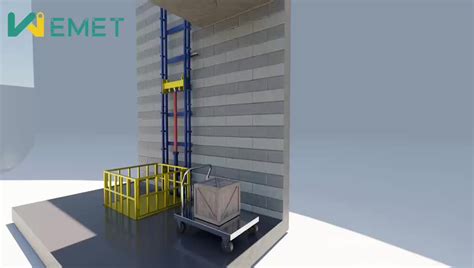 Vertical Hydraulic Cargo Lift Elevator Wall Mounted Mezzanine Cargo