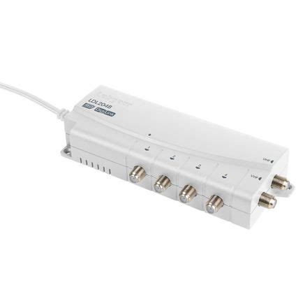 4 Way Aerial Distribution Amplifier With IR Bypass 2 In 4 Out Mains