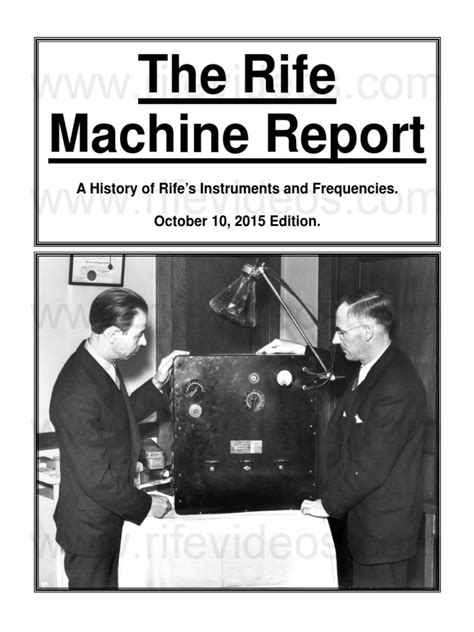 The Rife Machine Report: A History of Rife's Instruments and ...