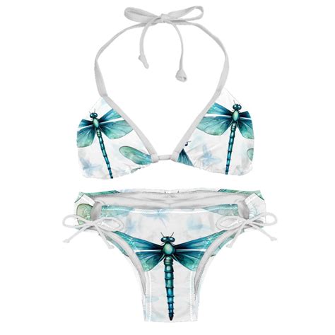 Dragonfly Detachable Sponge Adjustable Strap Bikini Set Swim Wear Pack Beach Swimsuit