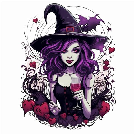 Premium Photo A Close Up Of A Woman Wearing A Witch Hat Holding A