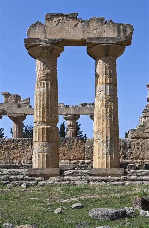 Libya, Cyrene, Temple Of Zeus Stock Photo - Image of column, carved ...