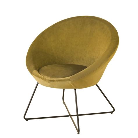 Sillón de terciopelo ocre Hipop Maisons du Monde Fauteuil velours