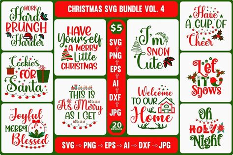 Christmas SVG Bundle Vol 4 Bundle Creative Fabrica