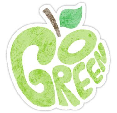 "Go Green Apple" Sticker for Sale by ArtVixen | Apple stickers, Go ...