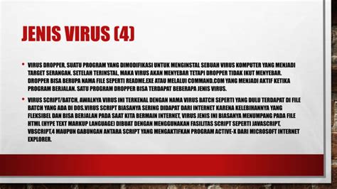 Jenis Virus Komputer PPT