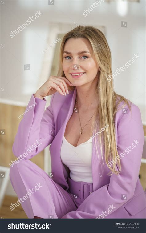 Beautiful Girl Sexy Blonde Business Suit Stock Photo 1702502488 Shutterstock