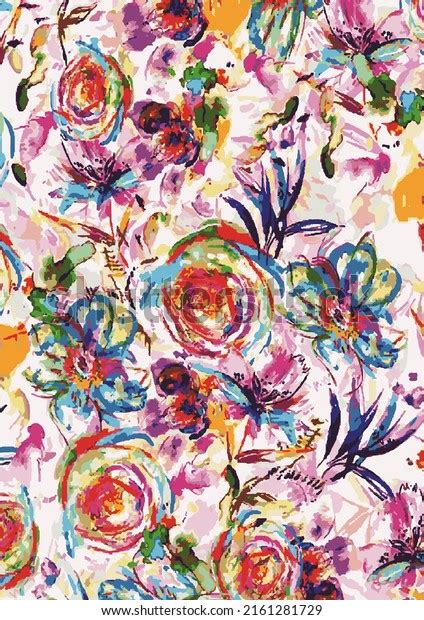 Effective Mediumsized Floral Colorful Fabric Patterns Stok İllüstrasyon 2161281729 Shutterstock