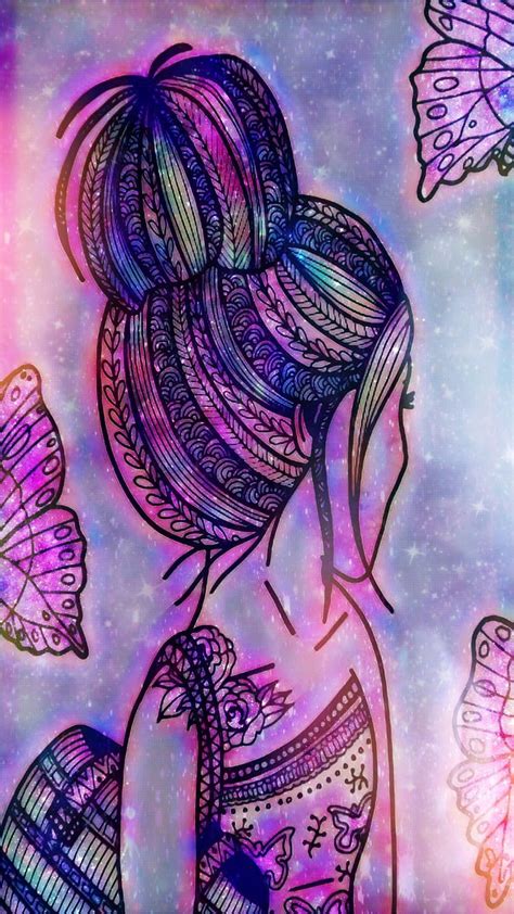 Butterfly Girl Galaxy Made By Me Hd Phone Wallpaper Pxfuel