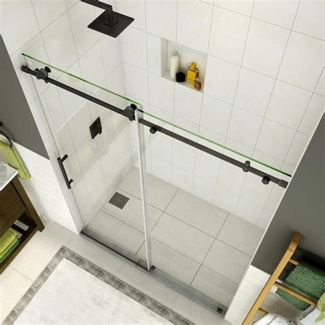 Aston Coraline Bronze 44 In To 48 In X 76 In Frameless Sliding Shower