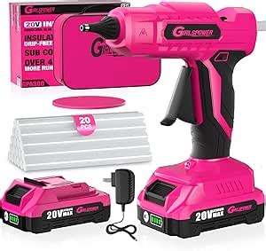 Girlspower Cordless Hot Melt Glue Gun V Rechargeable Fast Preheating Glue Gun Kit With Pcs