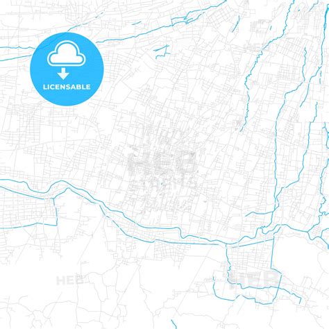 Blitar, Indonesia PDF vector map with water in focus - HEBSTREITS