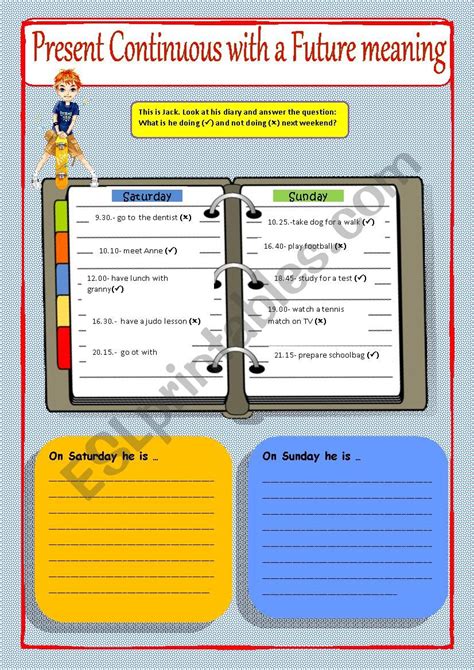 Present Continuous With Future Meaning Worksheets