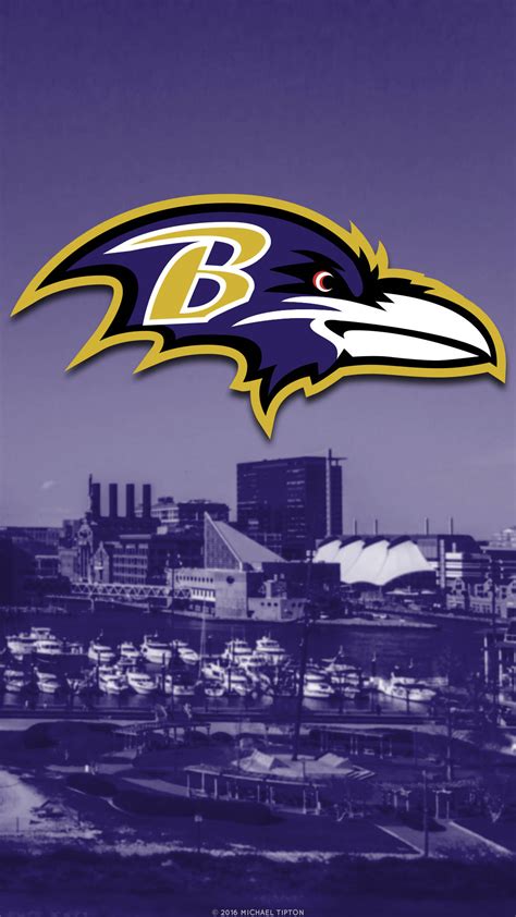 Download Baltimore Ravens Logo Purple Cityscape Wallpaper | Wallpapers.com