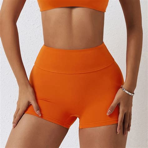 High Waist Carry Nude Buttock Scrunch Booty Butt Women Bike Shorts