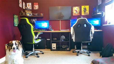 His And Hers Battlestations The Rest Of The Room Is For Vr Gaming Desk