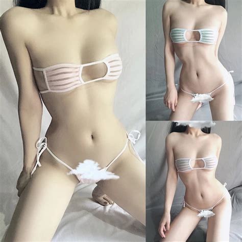 Ensemble De Lingerie String Bikini Ray Femme Soutien Gorge L Gant Et Corde Eur Picclick Fr