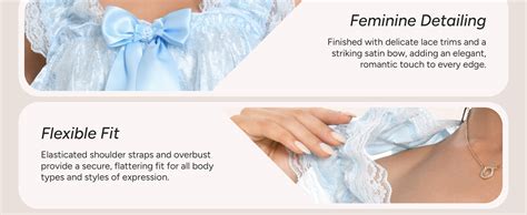 Satini Lingerie Satin Sissy Babydoll Ruffles Frilly Lace Nightie Negligee Cosplay Nightwear