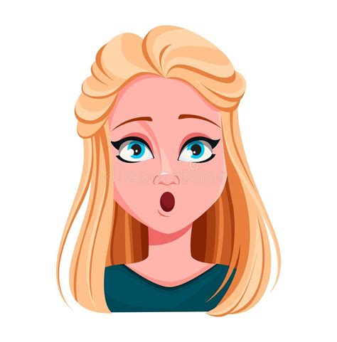Expression Faciale D Une Belle Femme Blonde Illustration De Vecteur Illustration Du Dessin