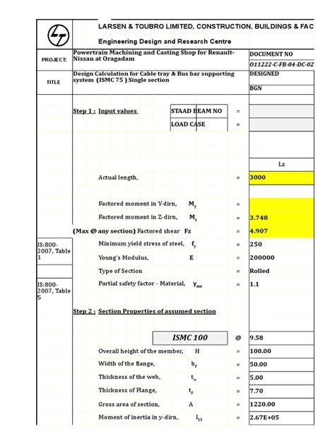 Beams Section (Design Sheet) - 11.03.13 | PDF | Beam (Structure) | Buckling