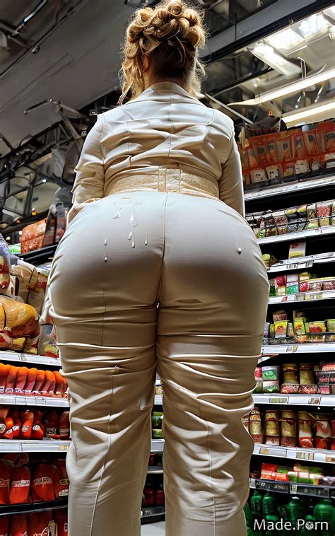 Porn Image Of Fully Clothed Back View Chubby Trousers Long Legs Standing Cumshot Created By AI