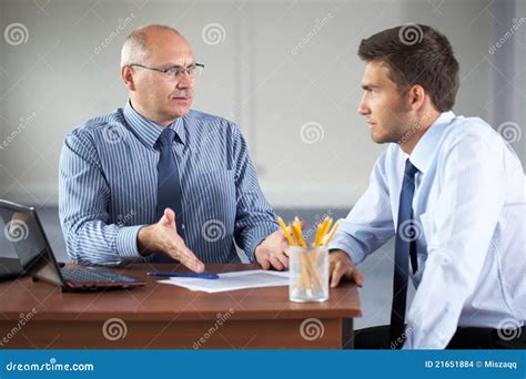 Two Businessman With Laptop Office Stock Photo Image Of Businessmen