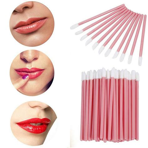 100pcs Bag Pink Disposable Lip Gloss Applicators Lipstick Wands Tool