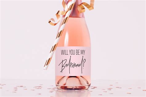 Bridesmaid Proposal Mini Wine Champagne Bottle Label For Etsy