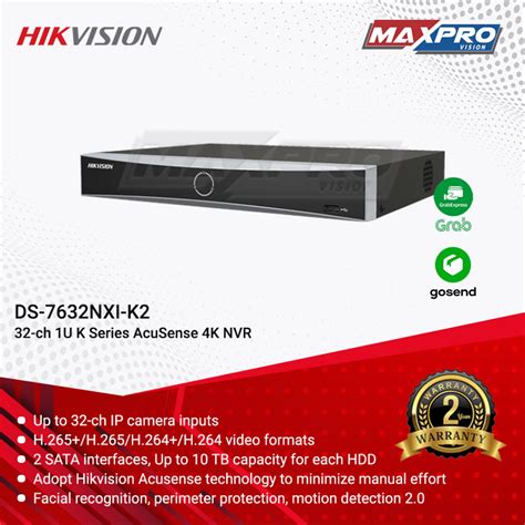 Jual Ds Nxi K Hikvision Nvr Ch Acusense K Face Capture Slot